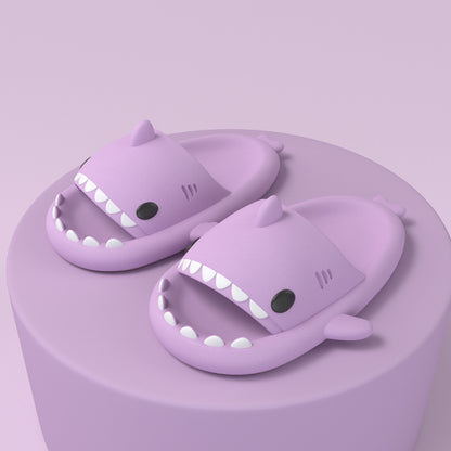 Unisex 3cm Thick Sole Adult's Slippers Funny Shark Cartoon