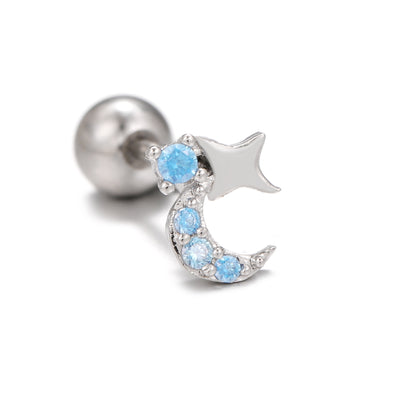 Fashion Jewelry Tassel Star Moon Micro Inlaid Zircon Earrings