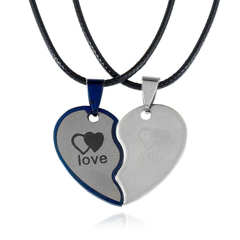 Unisex Heart Friendship Couple Necklace Pair