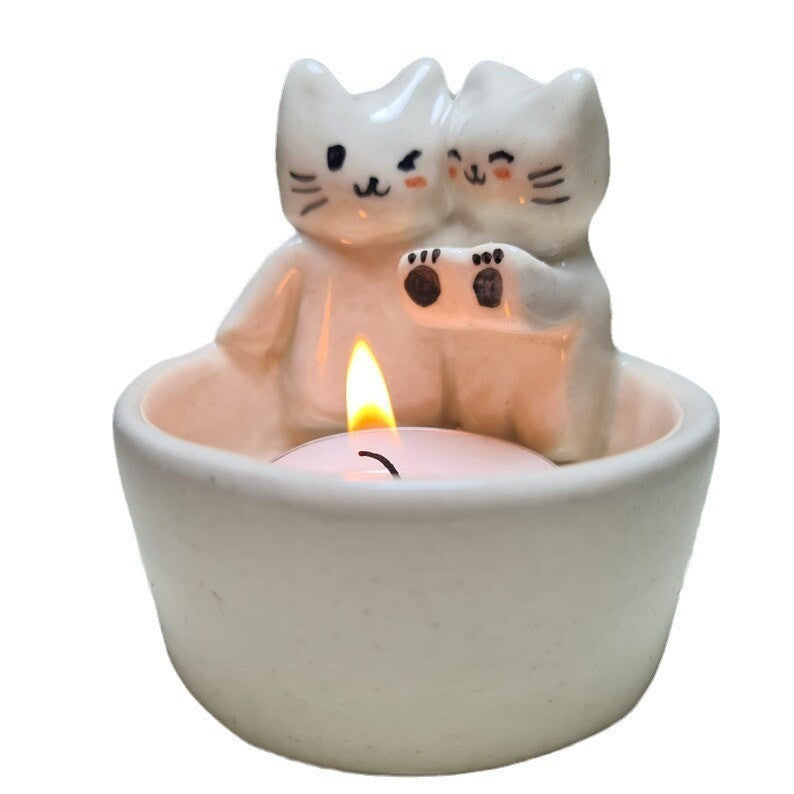 Resin Cat Shaped T-Candle Holder