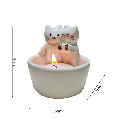Resin Cat Shaped T-Candle Holder