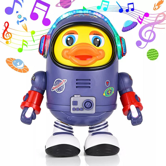 Baby Duck Toy Musical Interactive Toy Electric with Lights and Sounds Dancing Robot Space Elements for Infants Babies Kids Gifts