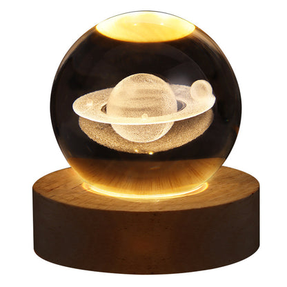 Luminous Starry Sky And Planets Moon Crystal Ball Small Night Lamp