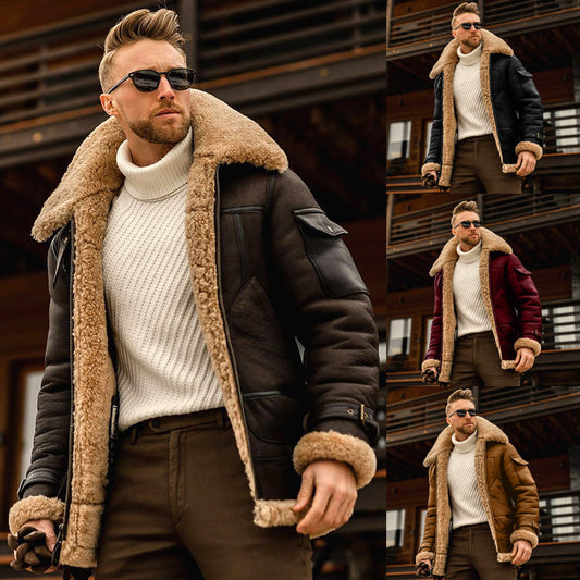 Men's Winter Military Fleece Fur Collar Jacket