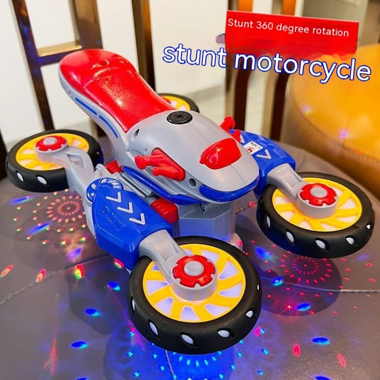 Kid's Electric Motorcycle Stunt Rotating Universal Car Light Music