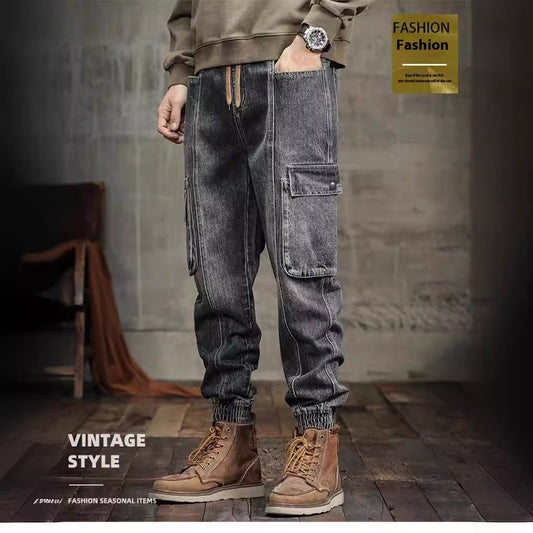 Men's American Retro Ankle-Tied Jeans