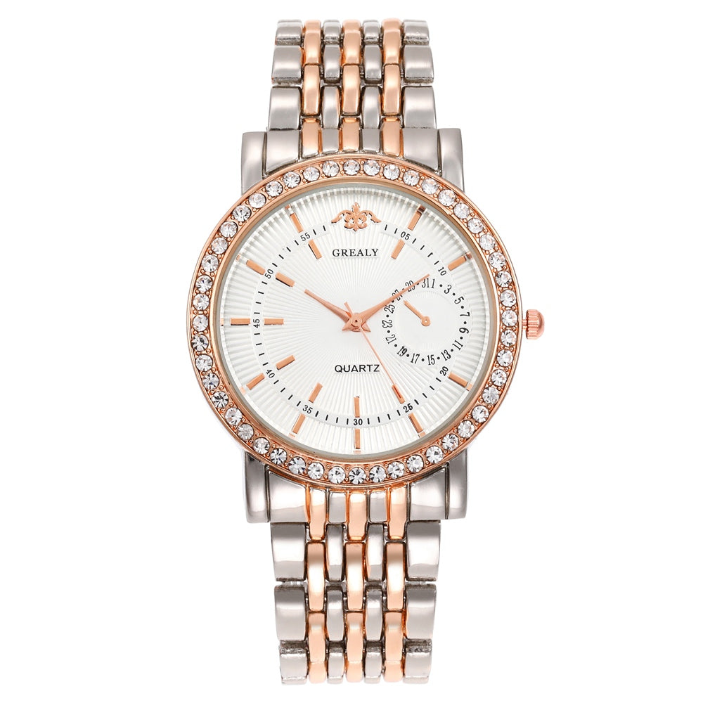 Men's - Women's Fashion Luxury Diamond Lovers Analog Watch