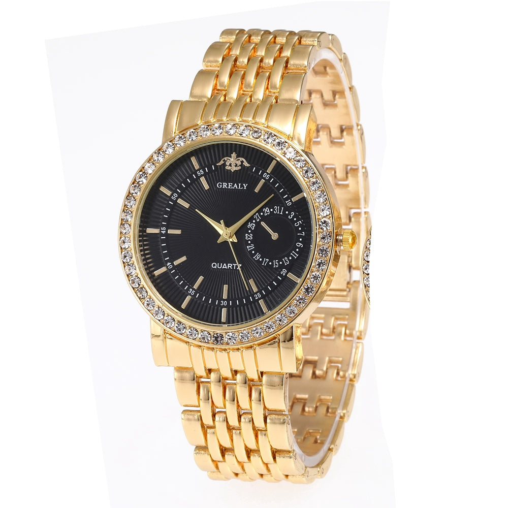 Men's - Women's Fashion Luxury Diamond Lovers Analog Watch