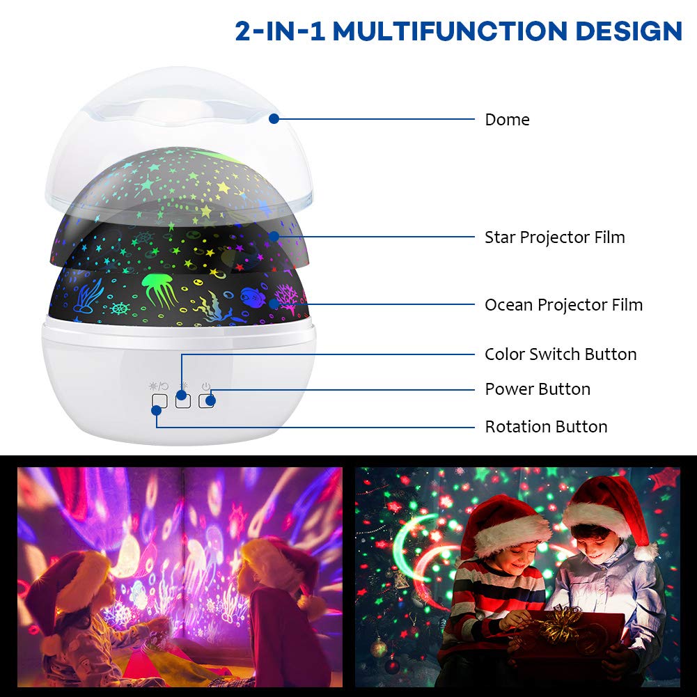 Rotating Starry Sky Projection USB Night Light