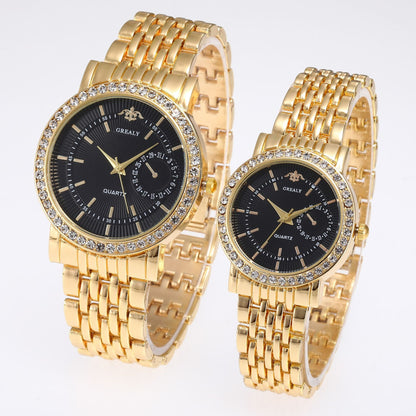 Men's - Women's Fashion Luxury Diamond Lovers Analog Watch