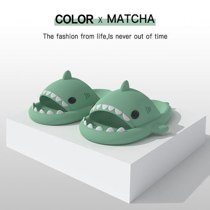 Unisex Adult's 4cm Thick Sole Slippers Funny Shark Cartoon