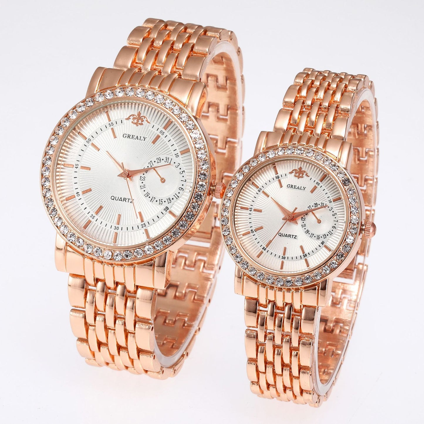 Men's - Women's Fashion Luxury Diamond Lovers Analog Watch