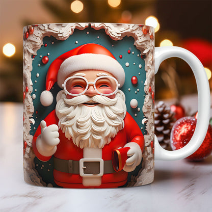 Christmas Theme Ceramic 3D Santa Claus Coffee Cups