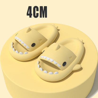 Unisex Adult's 4cm Thick Sole Slippers Funny Shark Cartoon