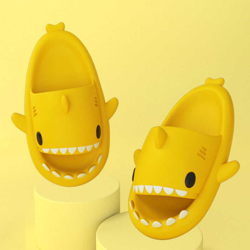 Unisex Adult's 4cm Thick Sole Slippers Funny Shark Cartoon