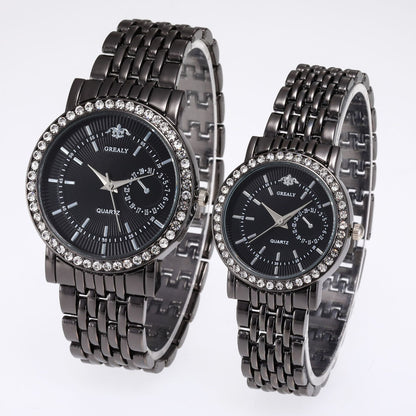 Men's - Women's Fashion Luxury Diamond Lovers Analog Watch