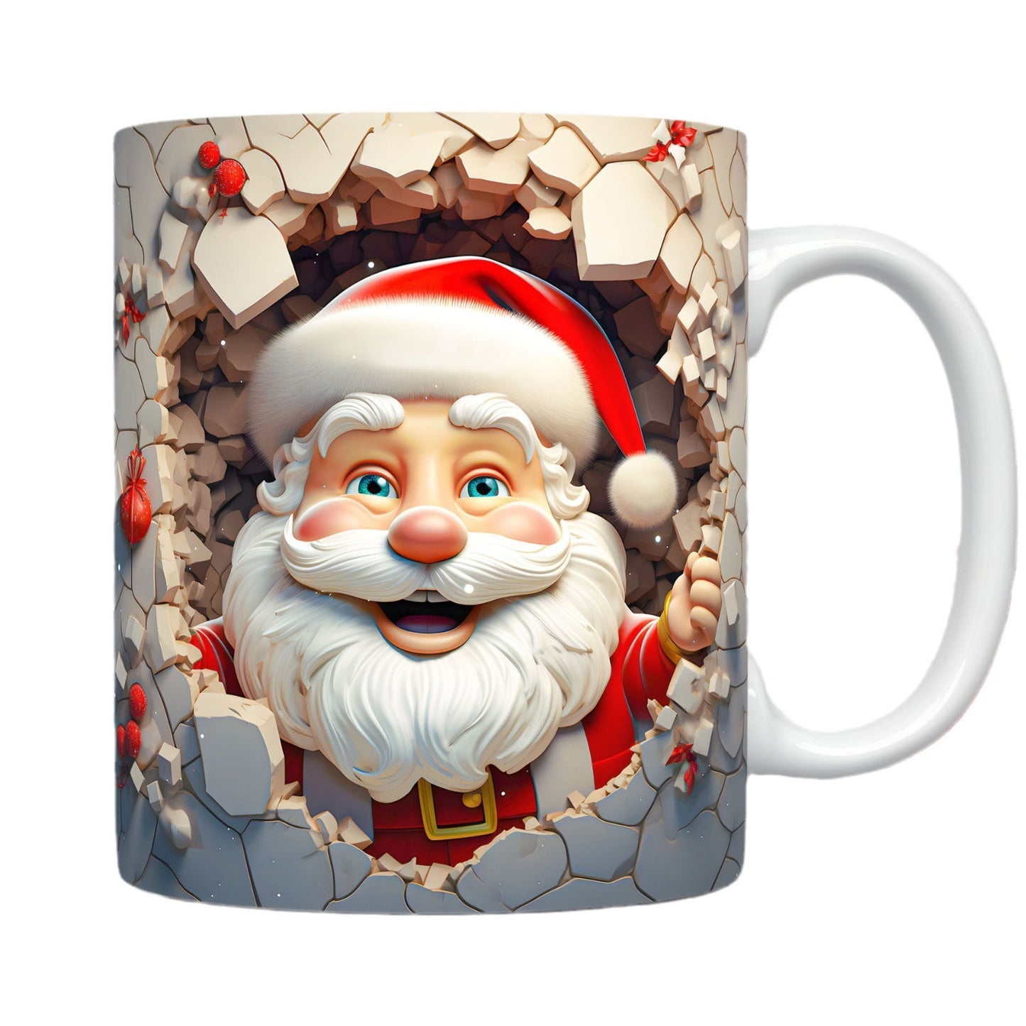 Christmas Theme Ceramic 3D Santa Claus Coffee Cups