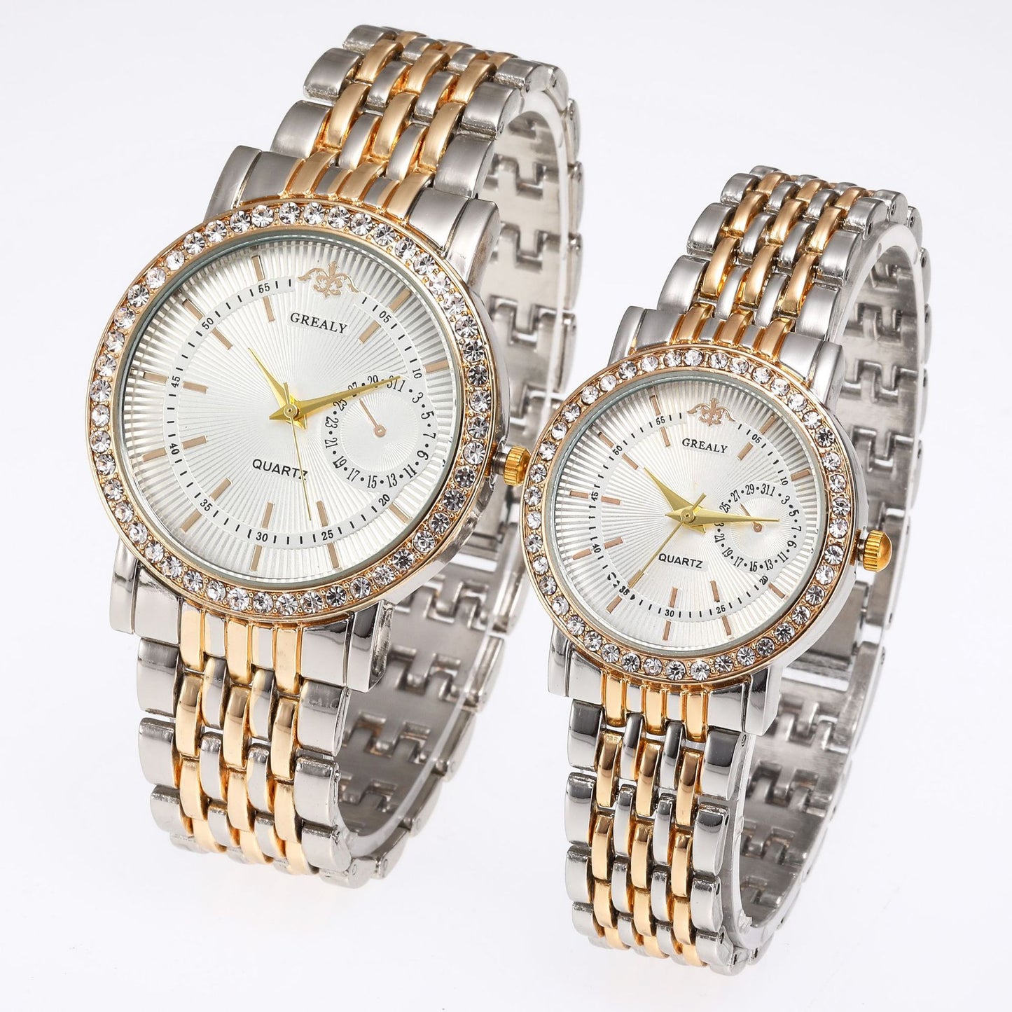 Men's - Women's Fashion Luxury Diamond Lovers Analog Watch