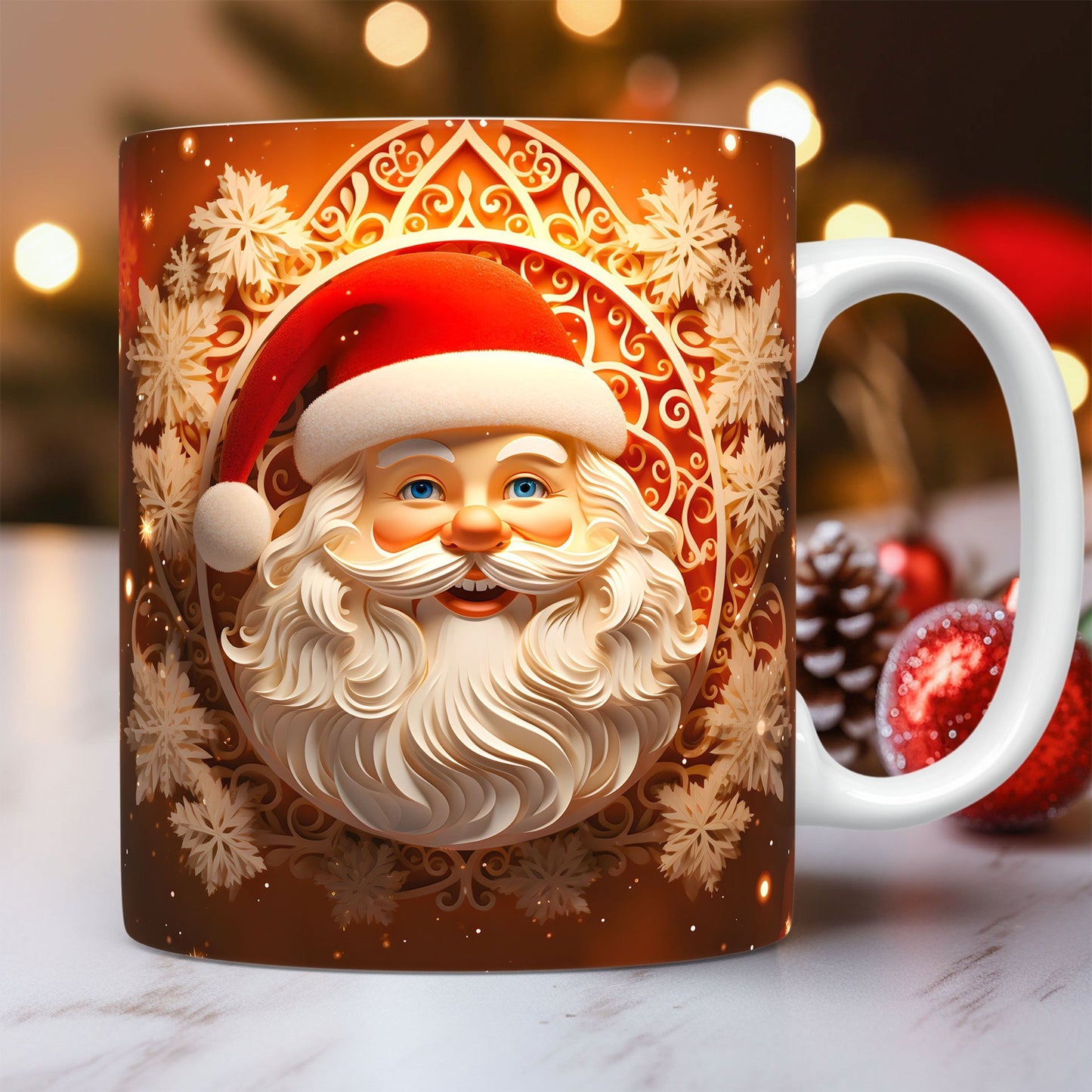 Christmas Theme Ceramic 3D Santa Claus Coffee Cups