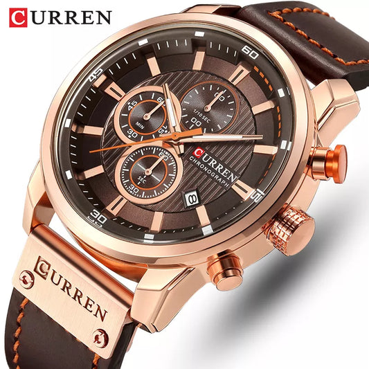 Luxury Chronograph Quartz Men Wrist Watch CURREN