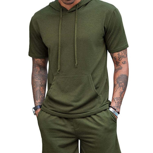 Men's Hooded T-Shirt Shorts Suit