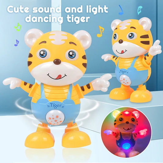 Dancing Electric Cartoon Cute Small Yellow Tiger Musical Dance Light Toy