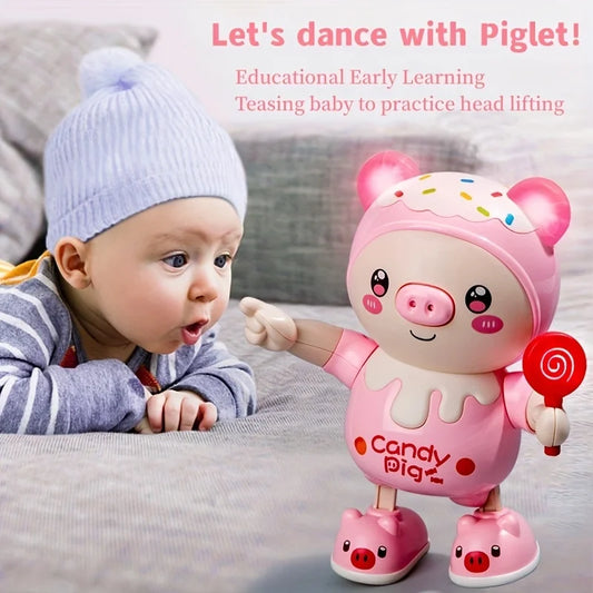 Lighting Music Swing Left And Right Walking Cute Pig Toy