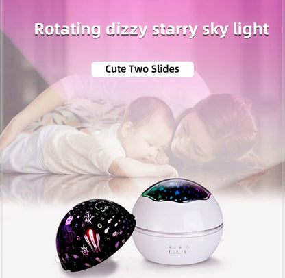 Rotating Starry Sky Projection USB Night Light