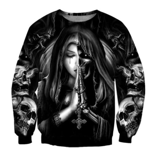 Men's 3D Halloween Anime Skull Casual Sweatshirt