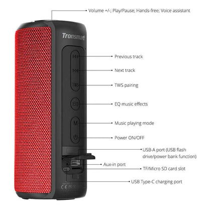 Portable 40W High Power Bluetooth Waterproof Speaker